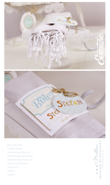 Trusou de botez brodat pentru baieti rustic, cu spice de grau si dantela, Rustico 8
